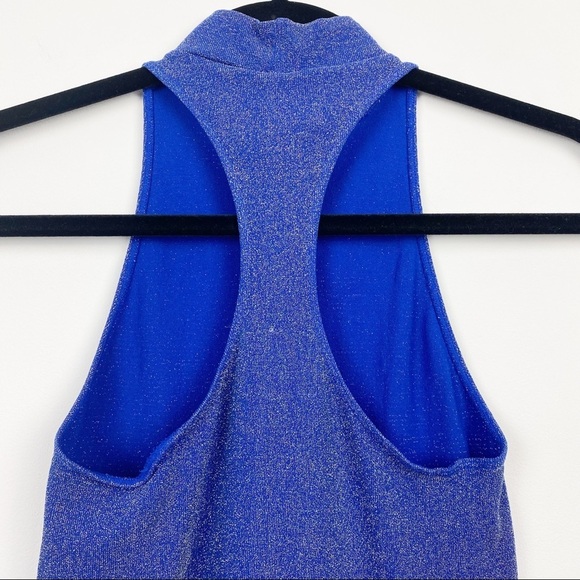 BEBE‎ Blue Turtleneck Sleeveless Racerback Dress PS - Picture 10 of 13